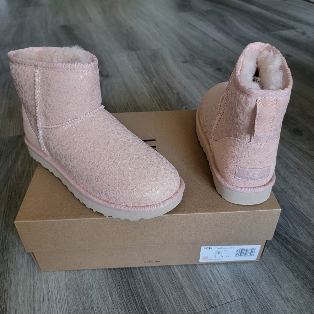 UGG Classic Mini Snow Leopard Suede Boot